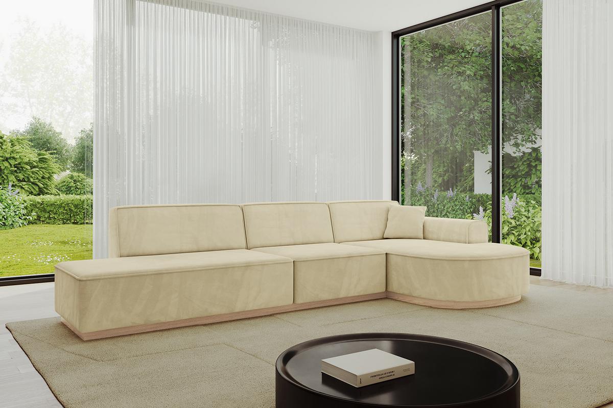 ECKSOFA Ottomane Rechts ARRIO-L2 - 328x171x83 cm Beige - Beige, Holzwerkstoff/Textil (328/171cm) - ALTDECOR