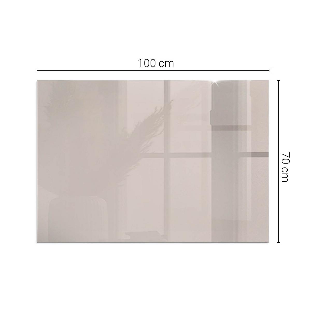 GLASPLATTE für Kamin 100x70 cm - Beige, Glas (100/70/0.4cm) - TULUP