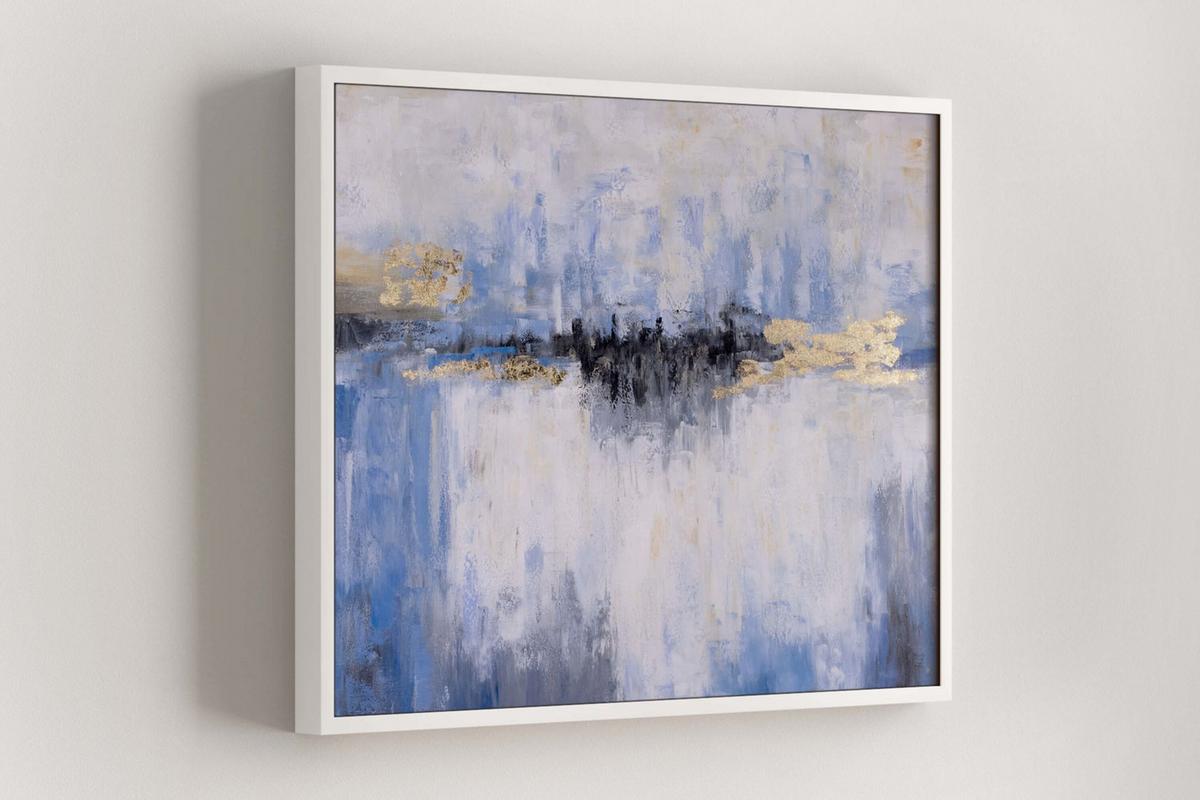ACRYLBILD HANDGEMALT 100/75 cm - Blau/Weiß, Holz/Textil (100/75cm) - KUNSTLOFT