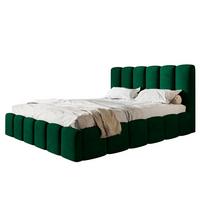 BETT 120x200 - Polsterbett mit Bettkasten und Holzrahmen - Modern Betten - Glatter Kronos-Stoff- Kollektion Lucy - Grün - Grün, Holz/Textil (120/200cm) - Alpi-Möbel