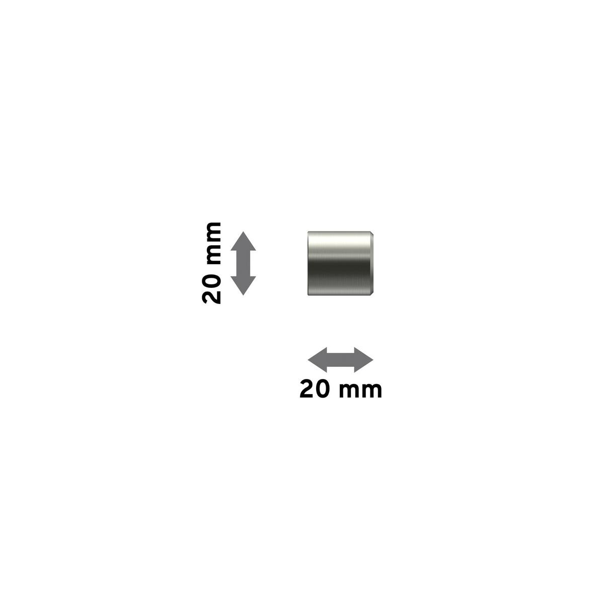 ENDSTÜCKE FÜR GARDINENSTANGEN 16 mm Ø, Casa Edelstahl, Packung 2 Stück - Edelstahlfarben, Metall (2/2/2cm) - INTERDECO