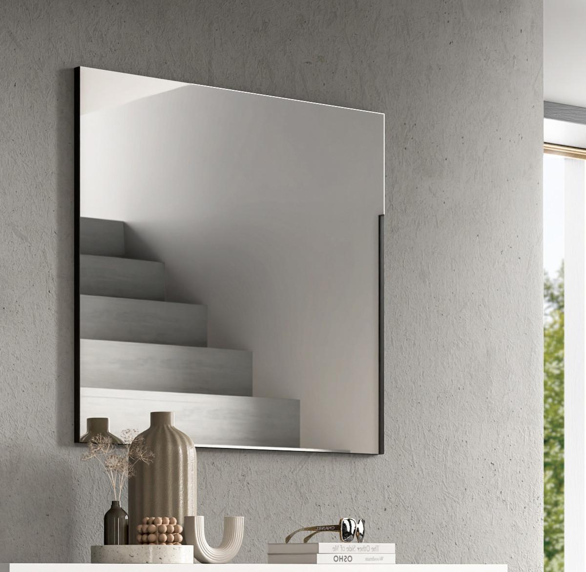 GARDEROBENSPIEGEL grau hängend, Wandspiegel 80 cm - Grau, Holzwerkstoff (80/73/2cm) - Inn.Furn