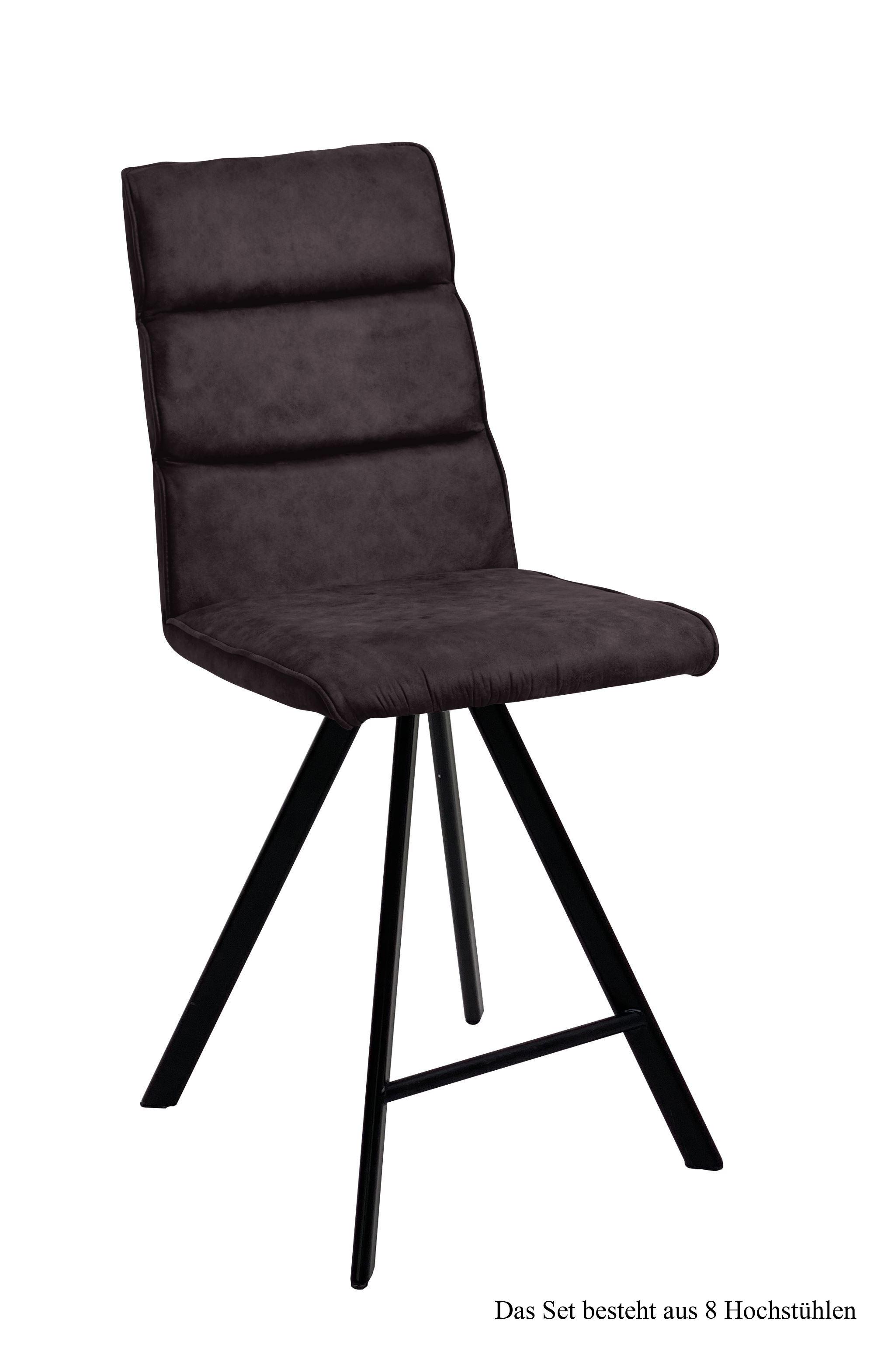 THEKENSTUHL drehbar (8er-Set) Devinne 47x109x60 Schwarz/Espresso - Dunkelbraun/Schwarz, Kunststoff (60/109/47cm) - 58aufmkessel