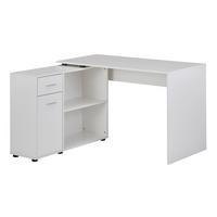 ECKSCHREIBTISCH Mit Regal Modern Design, Weiß 120x107x75 cm - Weiß, Kunststoff (107/120/75cm) - KADIMA DESIGN