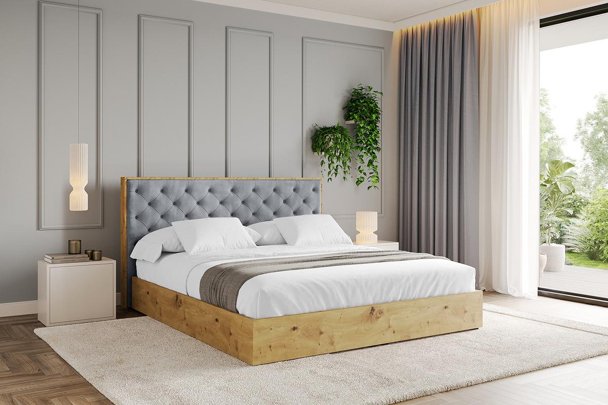 POLSTERBETT mit Bettkasten und Lattenrost, Bett mit Matratze H3/H4 - ENZO3 180x200 Grau - Grau, Holzwerkstoff/Textil (180/200cm) - ALTDECOR