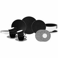 KOMBISERVICE Life Fashion Glamorous Black 30-tlg. - Schwarz, Keramik (2/2/2cm) - Seltmann Weiden