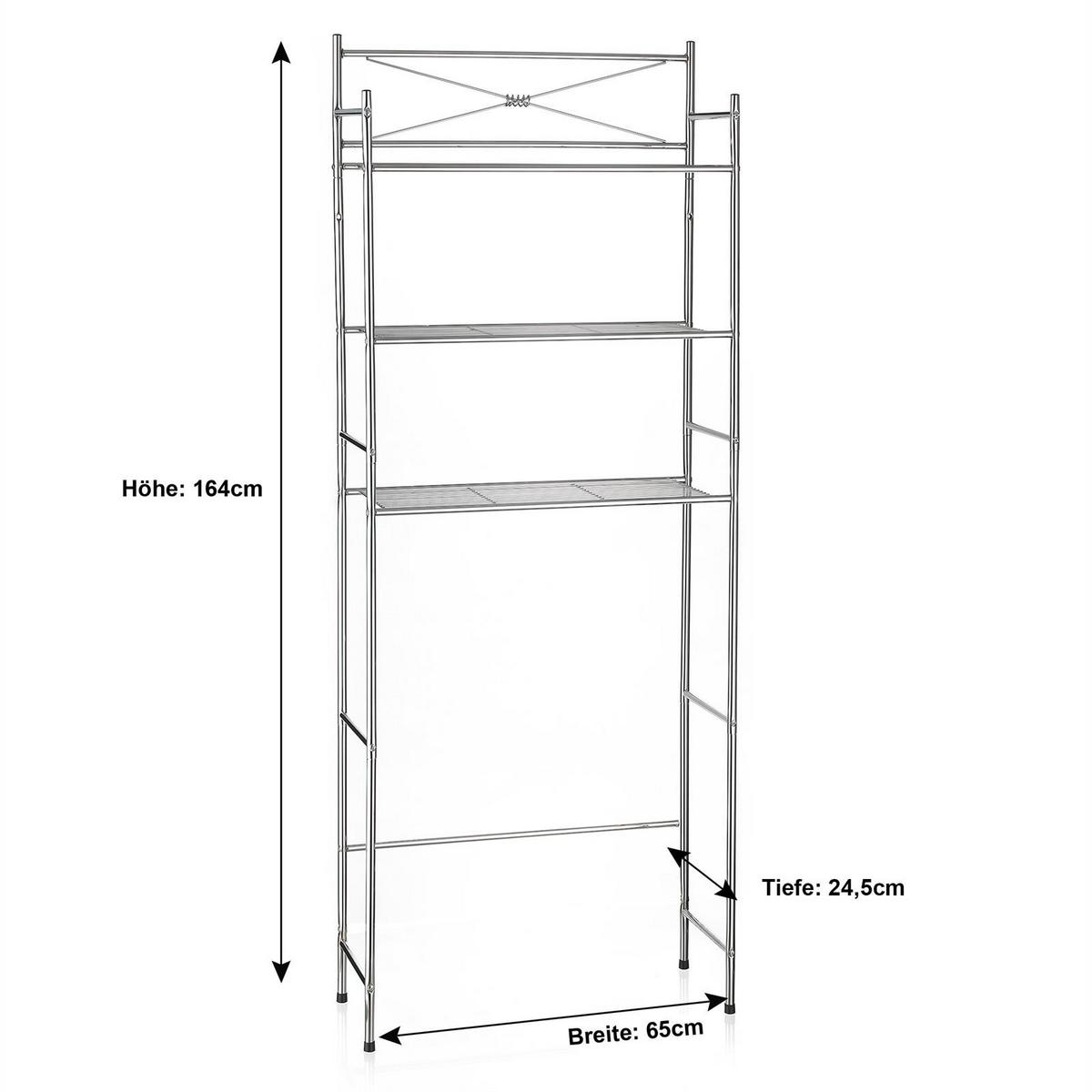 TOILETTENREGAL MARSA chrom - Chromfarben, Metall (65/164/22cm) - CARO-Möbel