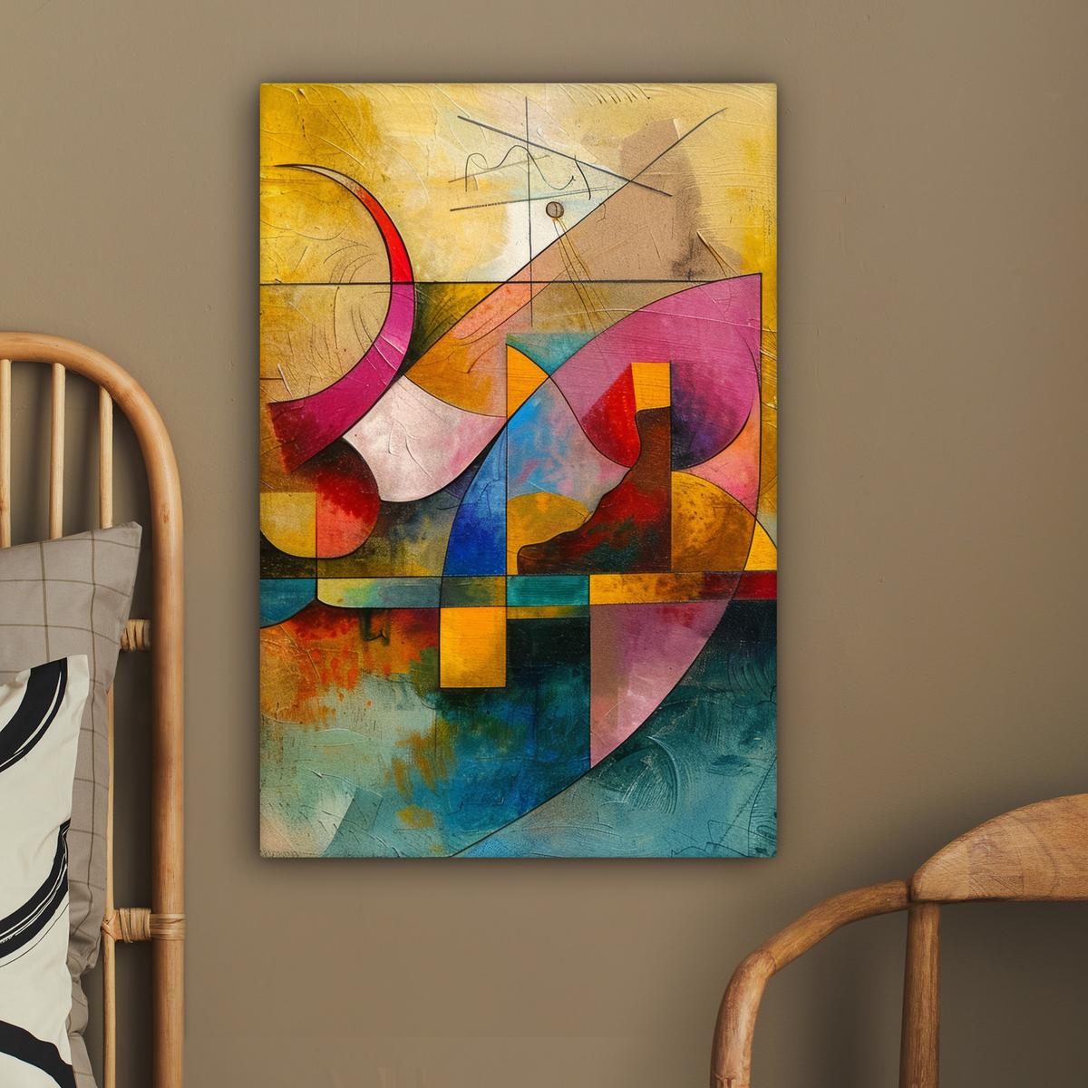 LEINWANDBILD Kunst - Abstrakt - Modern Wanddeko 40x60 cm - Gelb, Textil (40/60cm) - MuchoWow