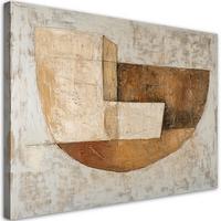 LEINWANDBILD Beige abstrakte Loft Form 120x80cm - Beige, Textil (120/80cm) - Feeby