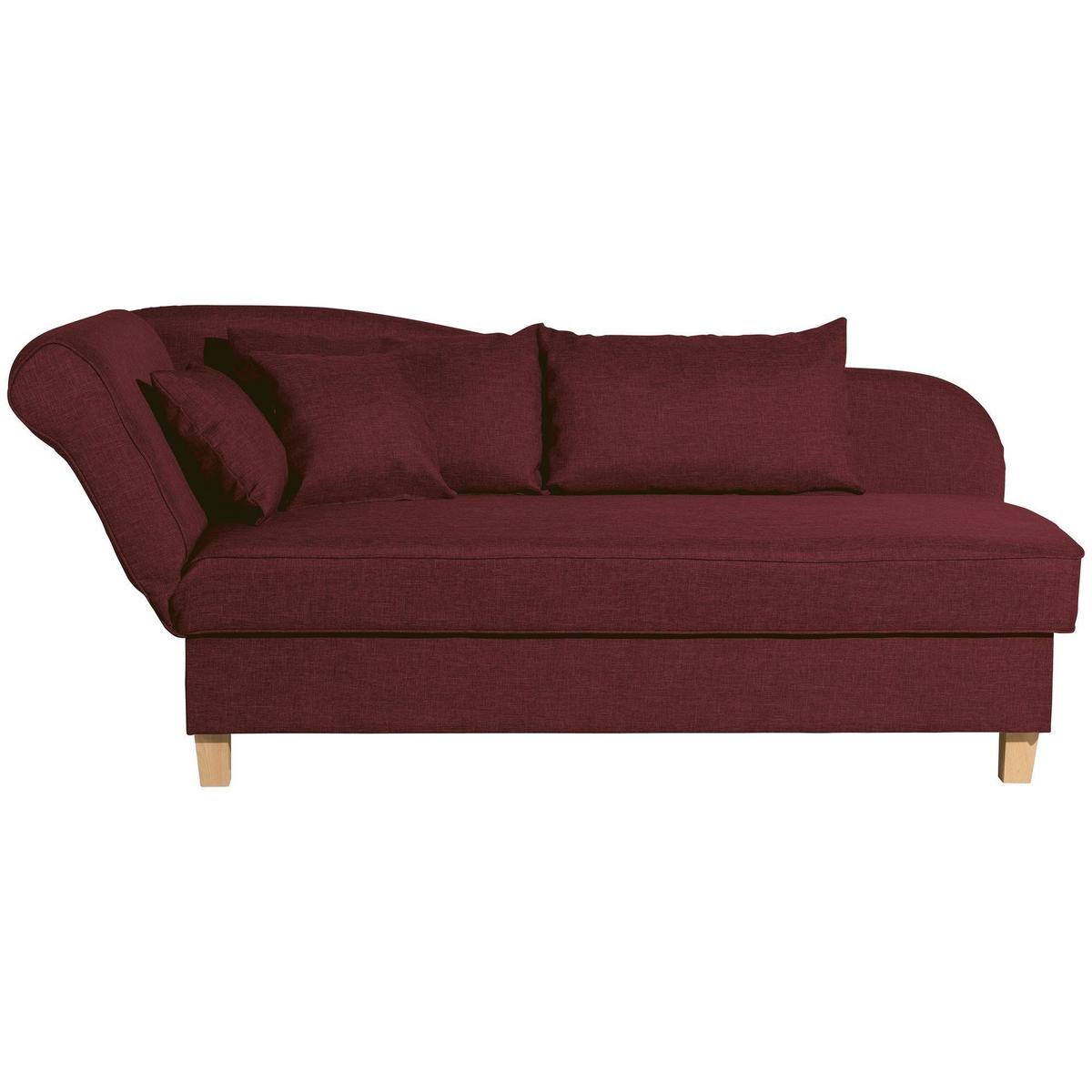 RECAMIERE mit Armteil links klappbar Katia Bezug Flachgewebe Buche natur / rot - Rot, Kunststoff (190/82/88cm) - 58aufmkessel