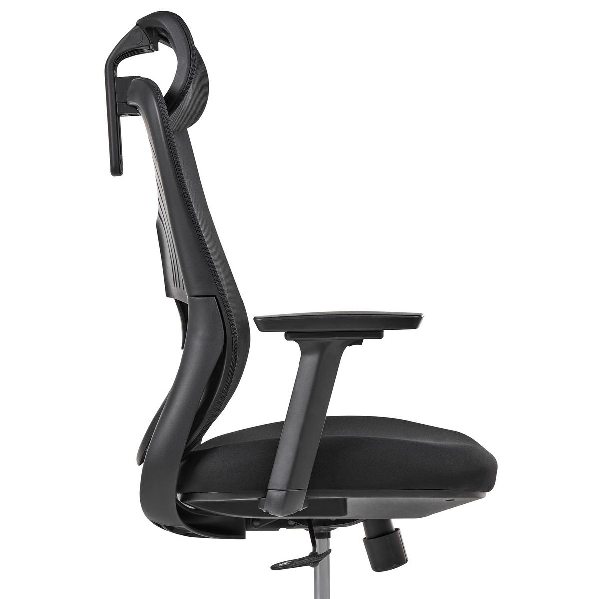 BÜROSTUHL SchwarzErvione - Schwarz, Textil (60/118/60cm) - Beliani