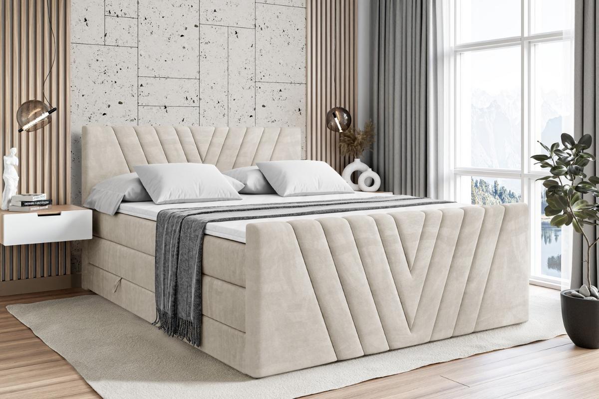 BOXSPRINGBETT ERNINA-Z KING - 180x200 - H3/H4 - Creme - Creme, Holzwerkstoff (180/200cm) - ALTDECOR