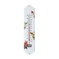 INNEN- & Außenthermometer weiß mit Bauernhof-Tieren - Multicolor/Braun, Metall (6.3/29.5/29.5cm) - Homescapes