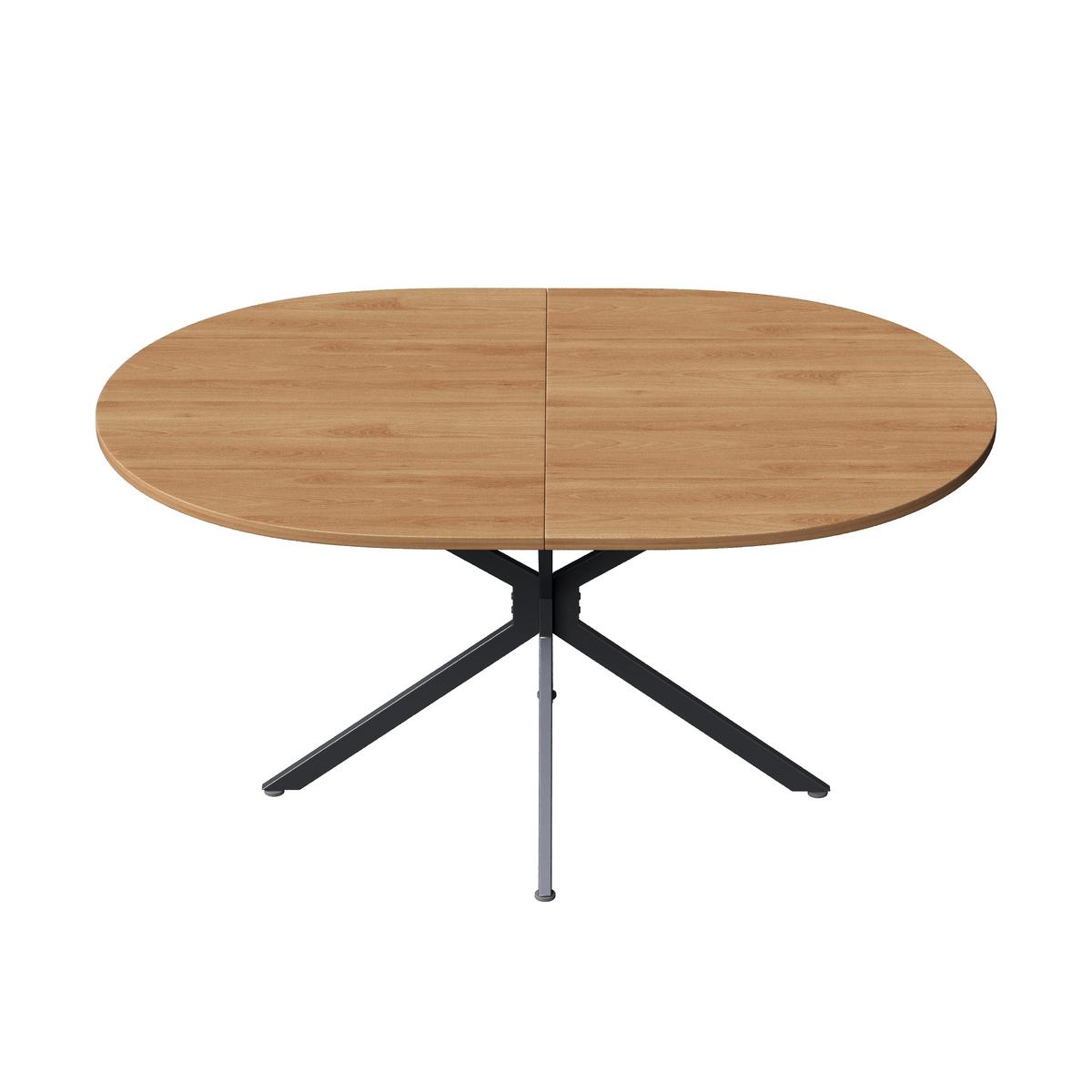 ESSTISCH Ovaler 120 cm Natur & Metall – Kompakttisch mit Kreuzgestell im modernen Design - Eichefarben, Holzwerkstoff (80/120/75cm) - Urban Meuble