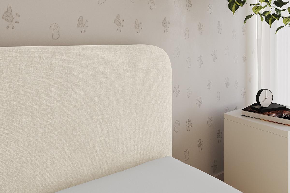 EINZELLBETT Jugendbett mit Bettkasten und Matratze H3/H4, Links - ELSY 80x200 Beige - Beige, Holzwerkstoff/Textil (80/200cm) - ALTDECOR