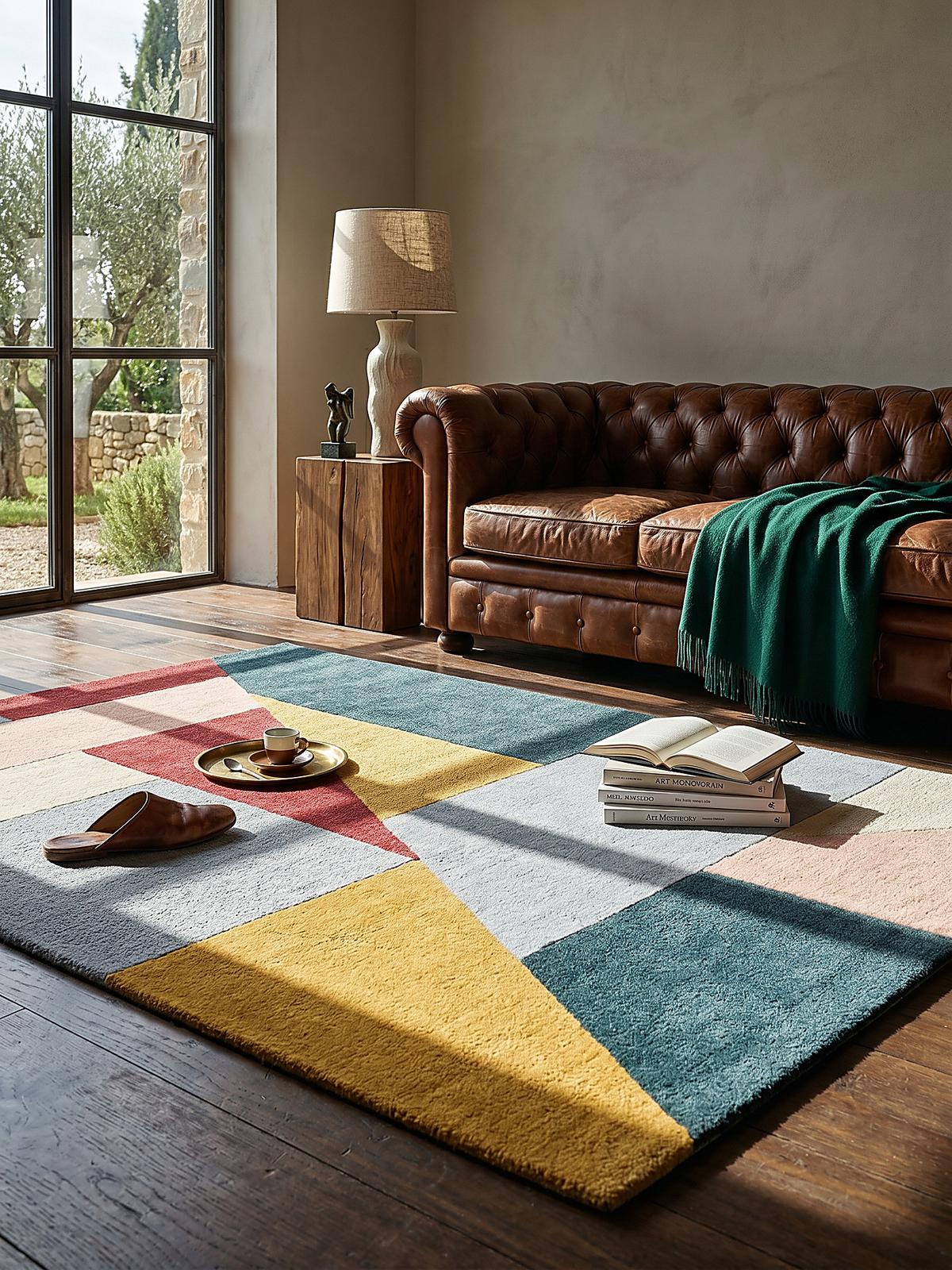 WOLLTEPPICH DEBEN, geometrisch, Kontrast-Bunt, 120 x 170 cm - Multicolor, Textil (120/170cm) - KADIMA DESIGN