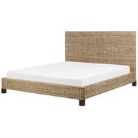 BETT mit Lattenrost 180/200 cm Rattan Naturfarben Salbris - Naturfarben, Naturmaterialien (180/200cm) - Beliani