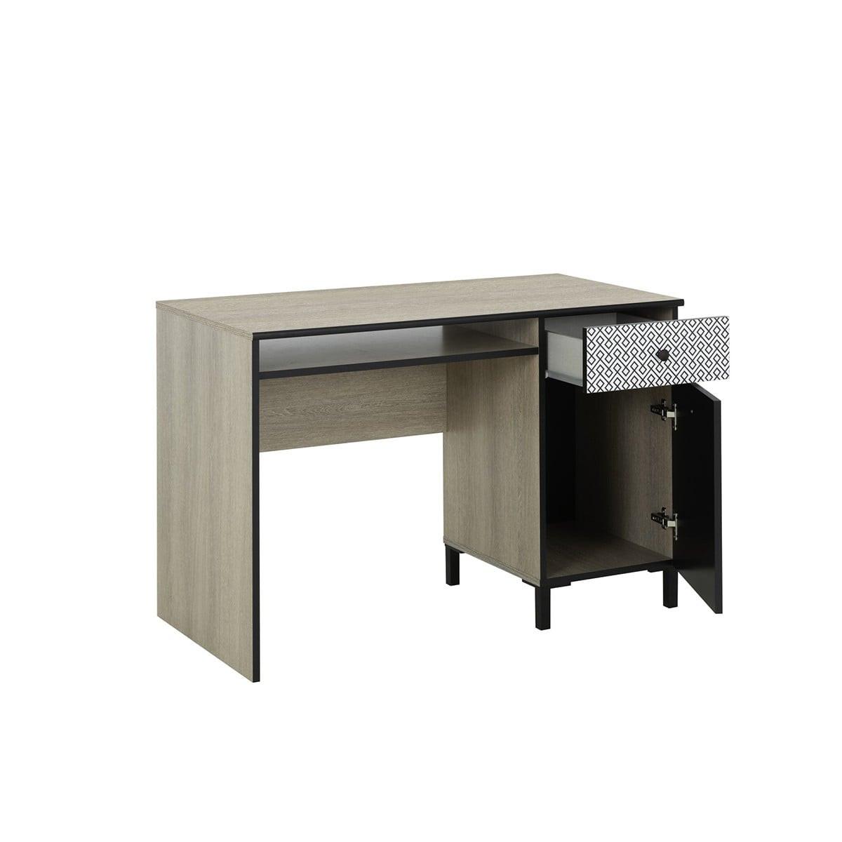 SCHREIBTISCH 1 Tür 1 Schublade Jakarta -Französisch Herstellung - Eschefarben, Holzwerkstoff (50/50/73cm) - Calicosy