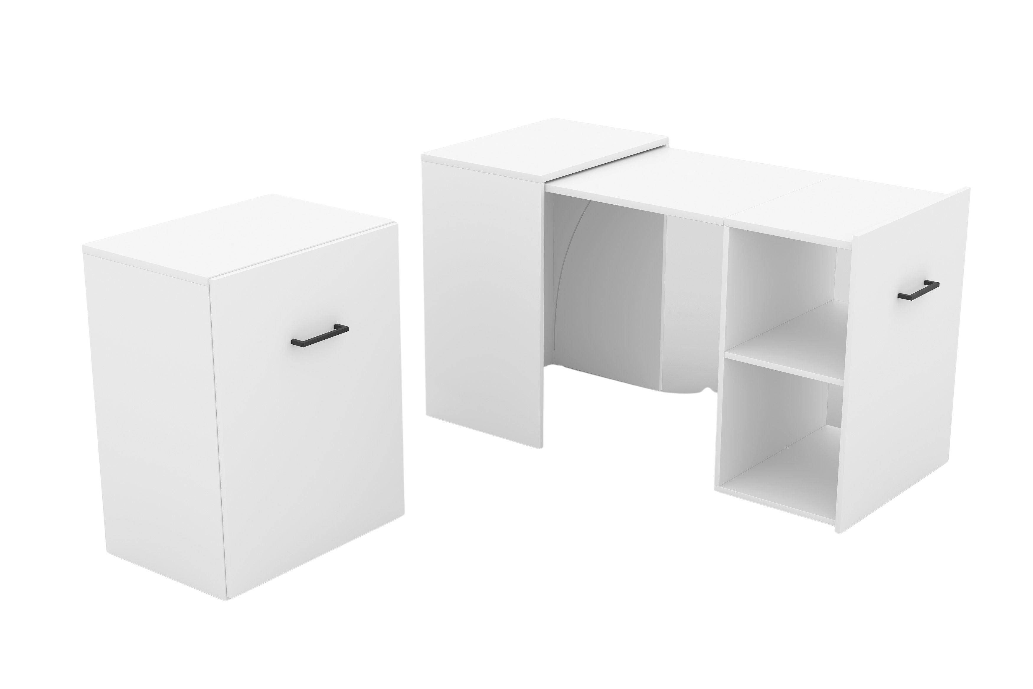 SCHREIBTISCH INTELLO 131,5x60x75 cm Bürotisch Computertisch, Weiß - Weiß, Holzwerkstoff (60/131.5/75cm) - MASSENO