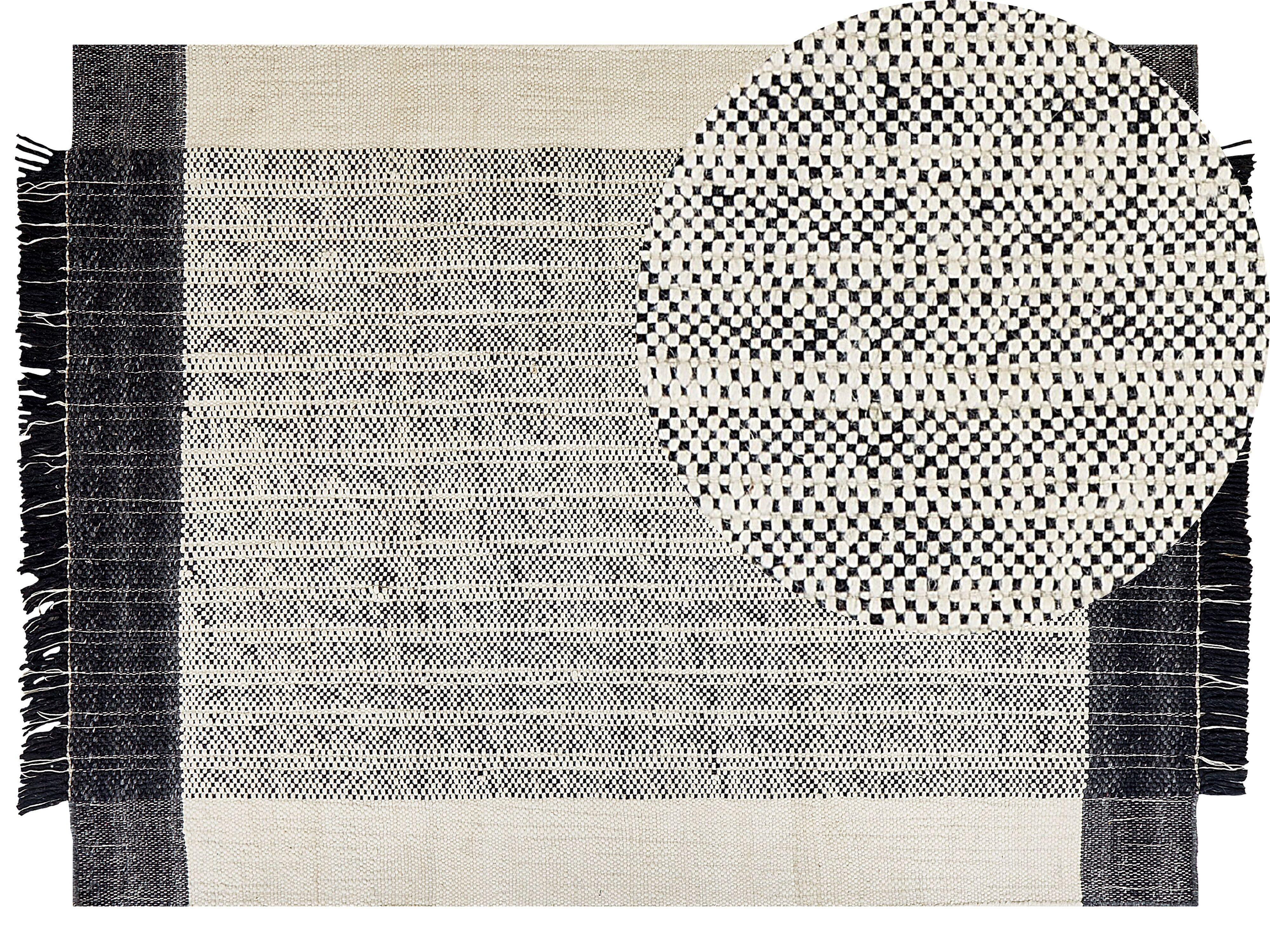 TEPPICH geflochten Ketenli 230/160 cm - Weiß, Textil (160/230cm) - Beliani