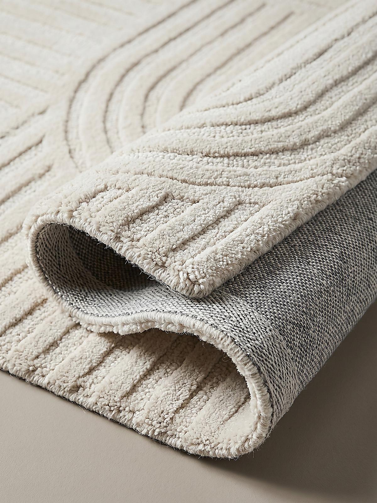 TEPPICH aus Wolle LEVEN in Elfenbein, geometrisch, 200 x 290 cm - Champagner, Textil (200/290cm) - KADIMA DESIGN