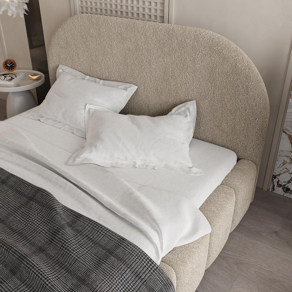 POLSTERBETT FLUSSO 180x200 cm mit Bettkästen - Beige - Beige, Holz (180/200cm) - MASSENO