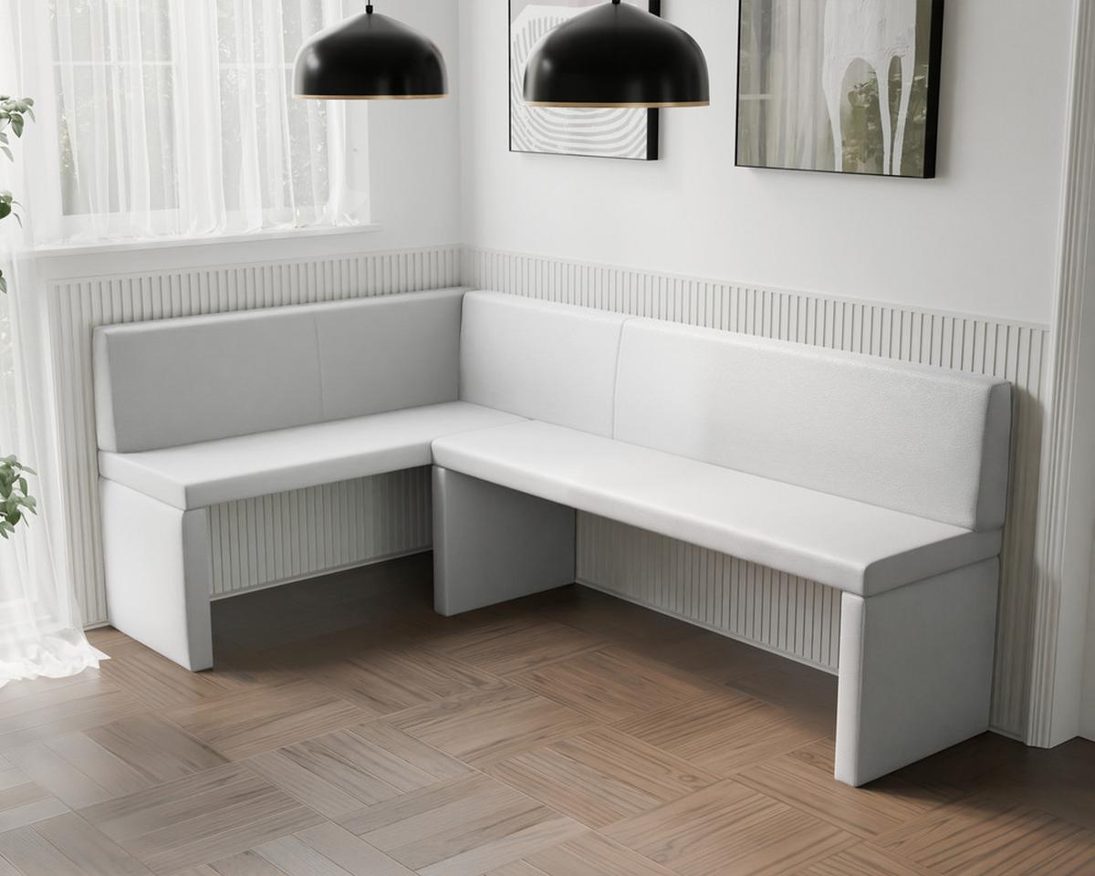 ECKBANK links OWEN Kunstleder, 142/196 cm Weiß - Weiß, Holz/Kunststoff (142/196cm) - Idohome