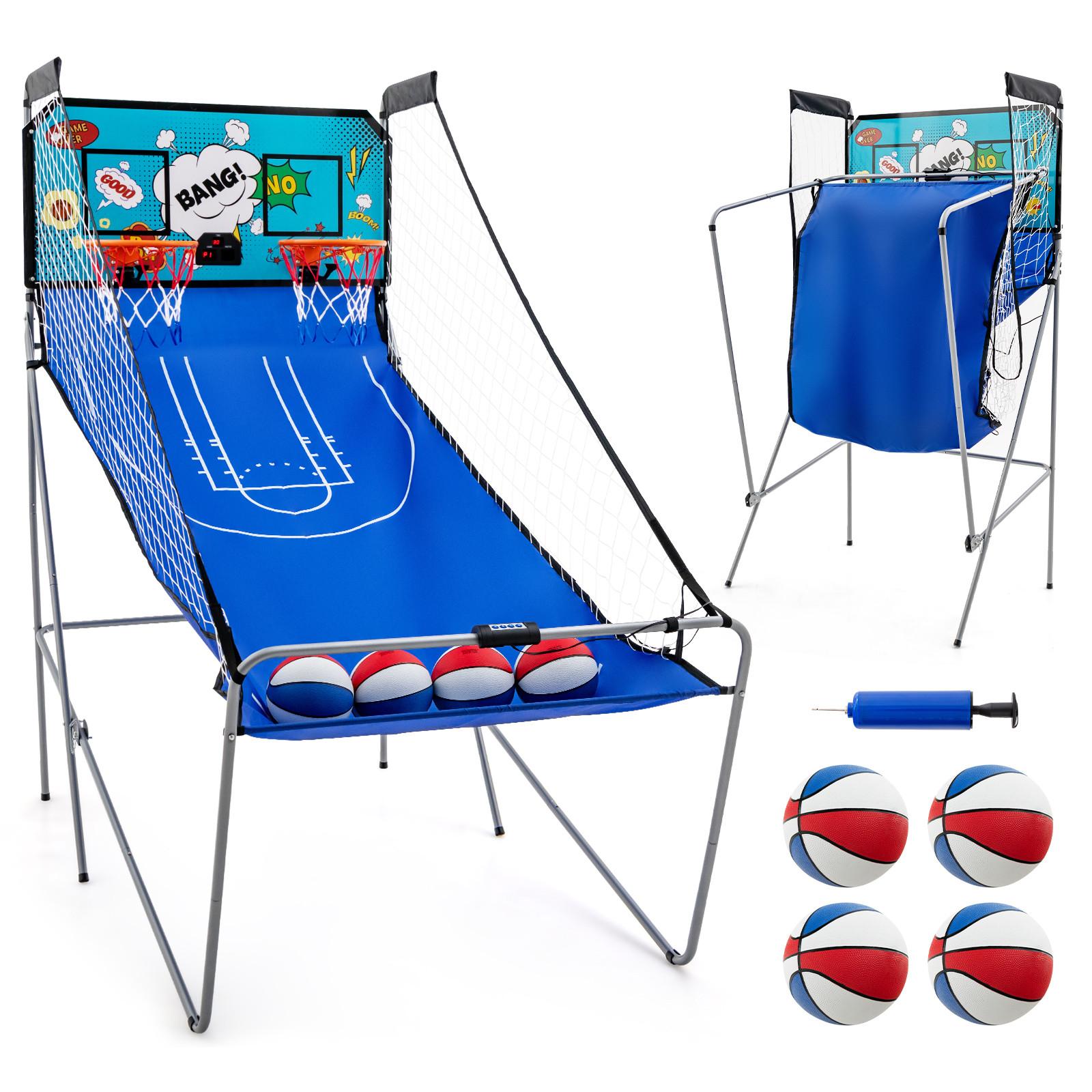 ARCADE-BASKETBALLSPIEL Blau - Blau, Metall (206/110cm) - COSTWAY