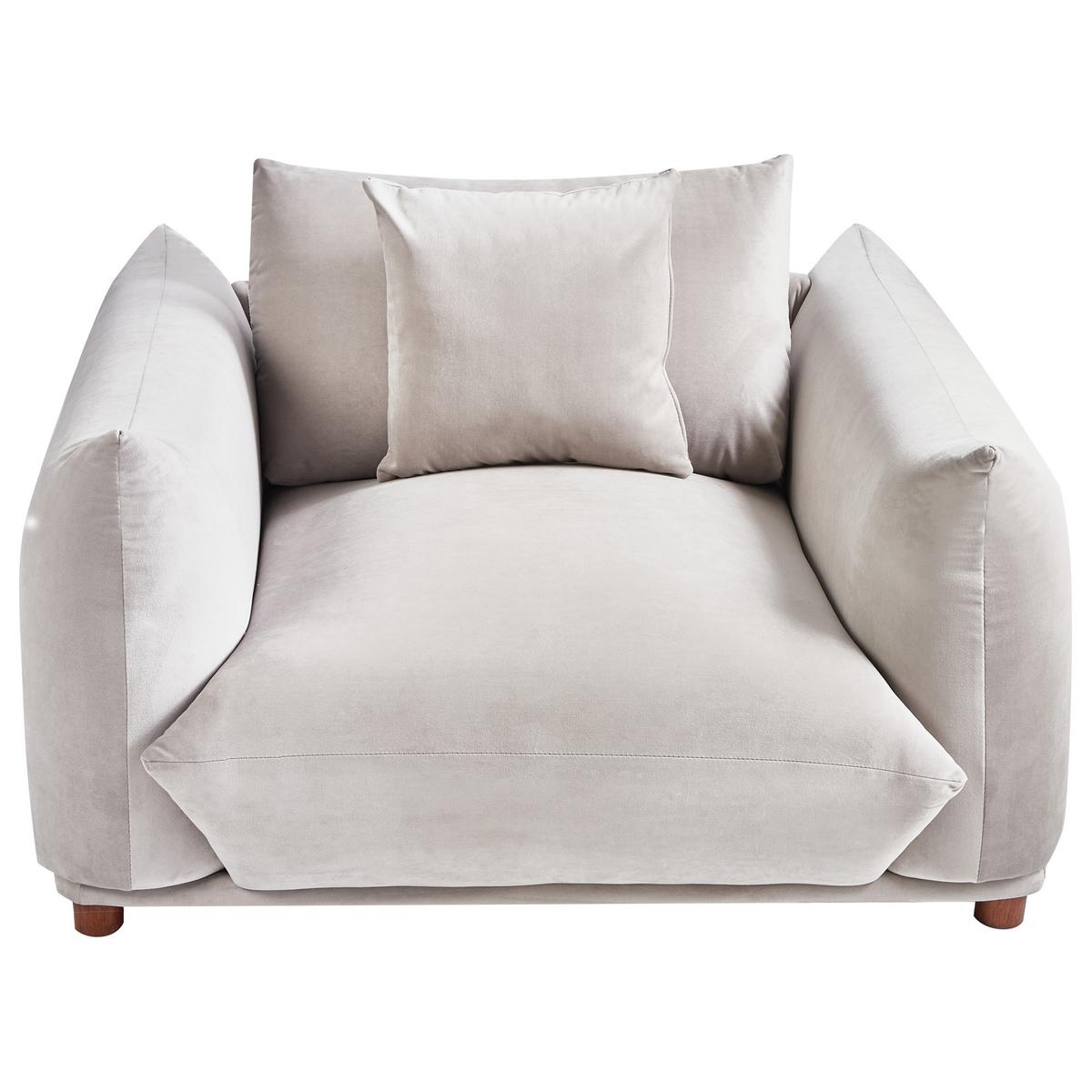 SESSEL Taupe Luvos - Taupe/Braun, Textil (120/74/108cm) - Beliani