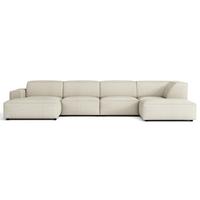 WOHNLANDSCHAFT Sellmo 366 cm - Creme/Schwarz, Kunststoff/Textil (370/70/184cm) - Selsey