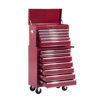 FAHRBARER Werkzeugwagen Werkstattwagen Rollwagen Werkzeugkasten Rot - Rot, Metall (33/113/61.5cm) - HOMCOM