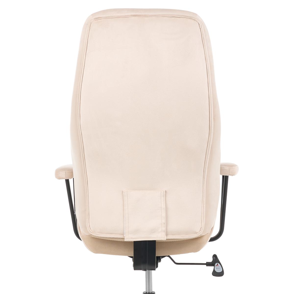 BÜROSTUHL Samtstoff Hellbeige Titan - Beige, Textil (72/118/65cm) - Beliani