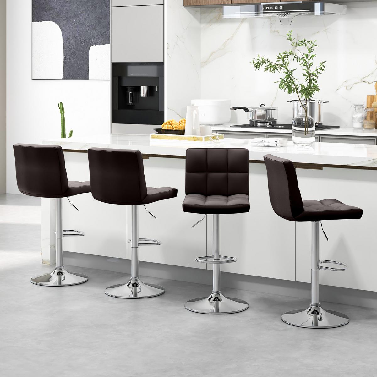 BARHOCKER Braun(2er-Set) - Braun, Metall (43/116.5/41cm) - COSTWAY