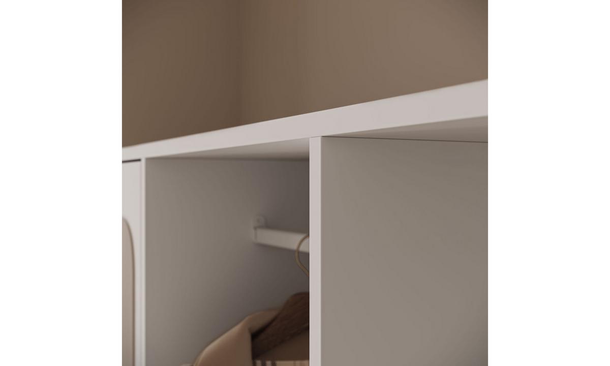 GARDEROBE NOLA 100/33,1/188,5 cm Weiß mit Spiegel und Schuhschrank - Weiß, Holzwerkstoff/Metall (100/188.5/33.1cm) - Lookway
