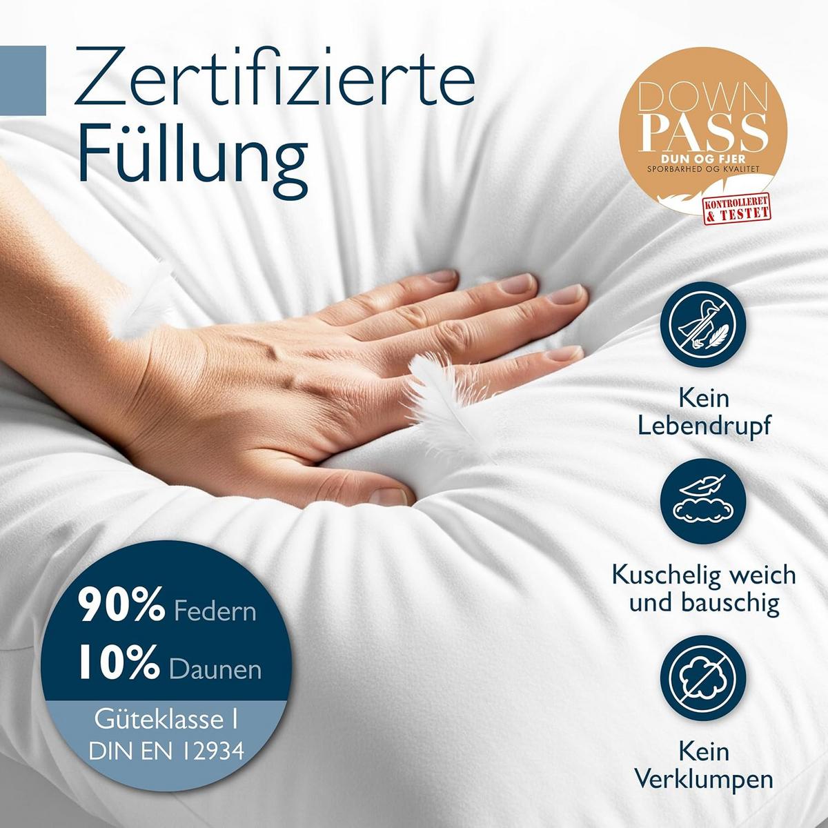 KOPFKISSEN BeauNuit FK 80x80cm Weiß - Weiß, Textil (80/80cm) - Beautissu 