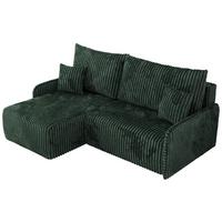 ECKSCHLAFSOFA ARPA L Grün Cord - links - Schwarz/Grün, Kunststoff/Textil (198/150cm) - MKS