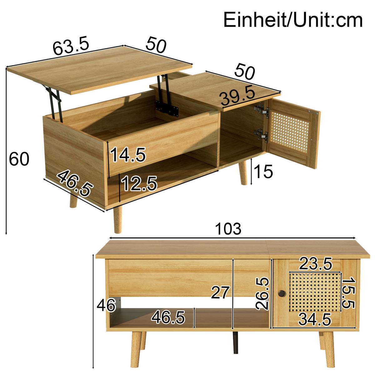 COUCHTISCH Brown 109.98/59.49/15.98 cm - Braun, Holz (110/60/16cm) - Urban Meuble