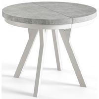 ESSZIMMERTISCH EVO, ausziehbarer Tisch 120 cm bis 220 cm, Farbe: Graphit, mit Holzbeinen in Farbe Weiß - Weiß/Grau, Holzwerkstoff (120/120/77cm) - Alpi-Möbel
