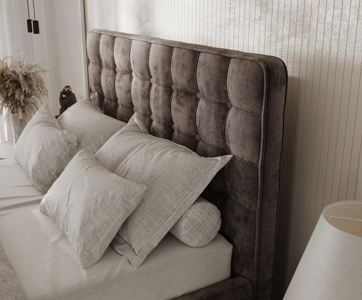 POLSTERBETT Paloma 160/200 cm Braun im Lotta Stoff - Naturfarben/Braun, Holz/Holzwerkstoff (160/200cm) - AltaBeds