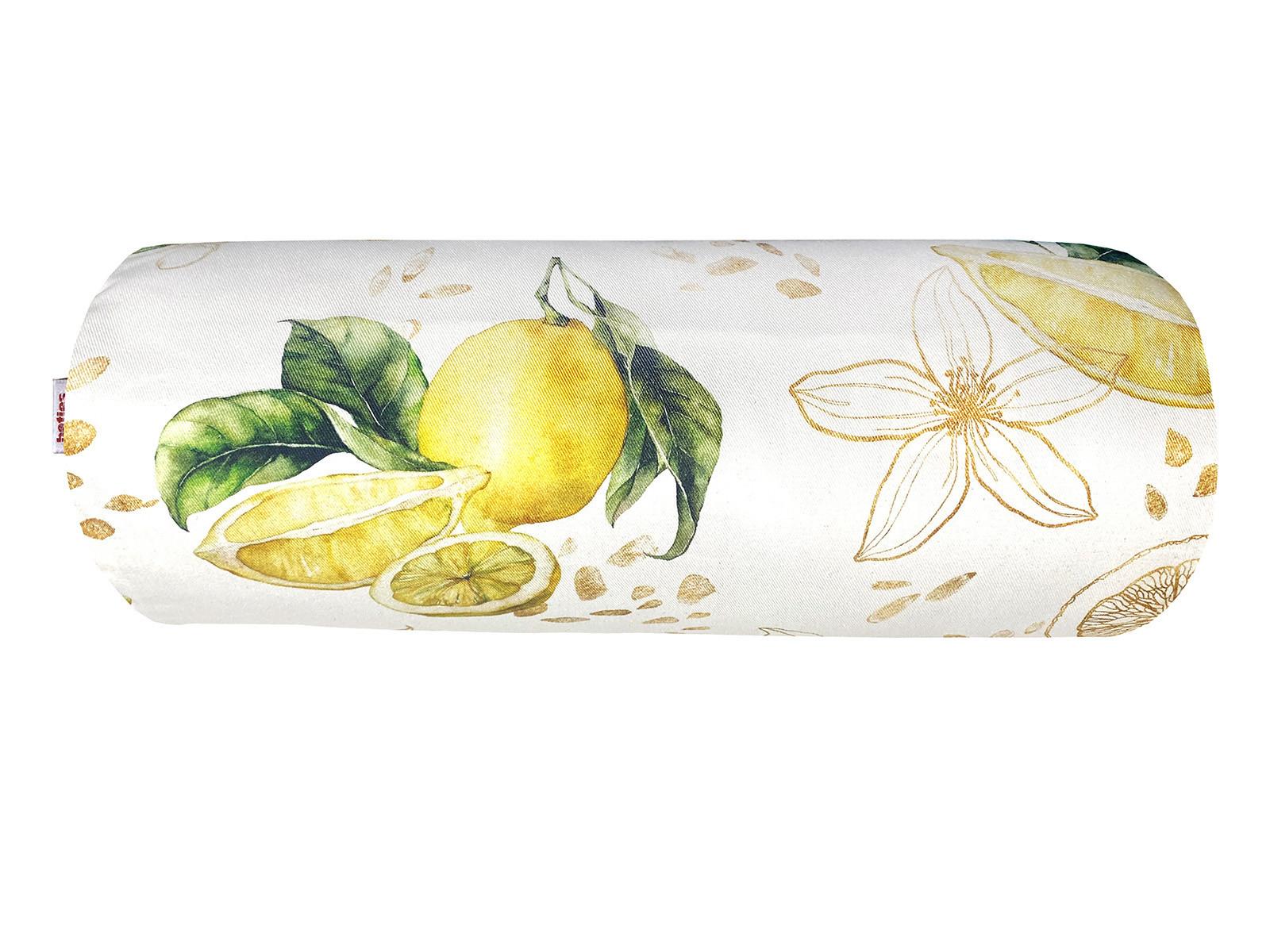 NACKENROLLENHÜLLE Italy Collection Zitronen 15/40 cm - Ecru/Gelb, Textil (15/40cm) - beties Heimtextil