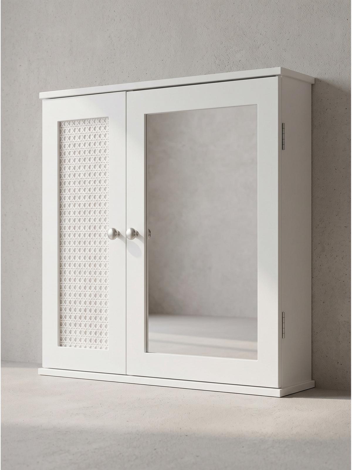 WANDSCHRANK ADOUR, MDF, mit Stauraum, Weiß, 60 x 15 x 50 cm - Weiß, Holzwerkstoff/Metall (60/50/15cm) - KADIMA DESIGN