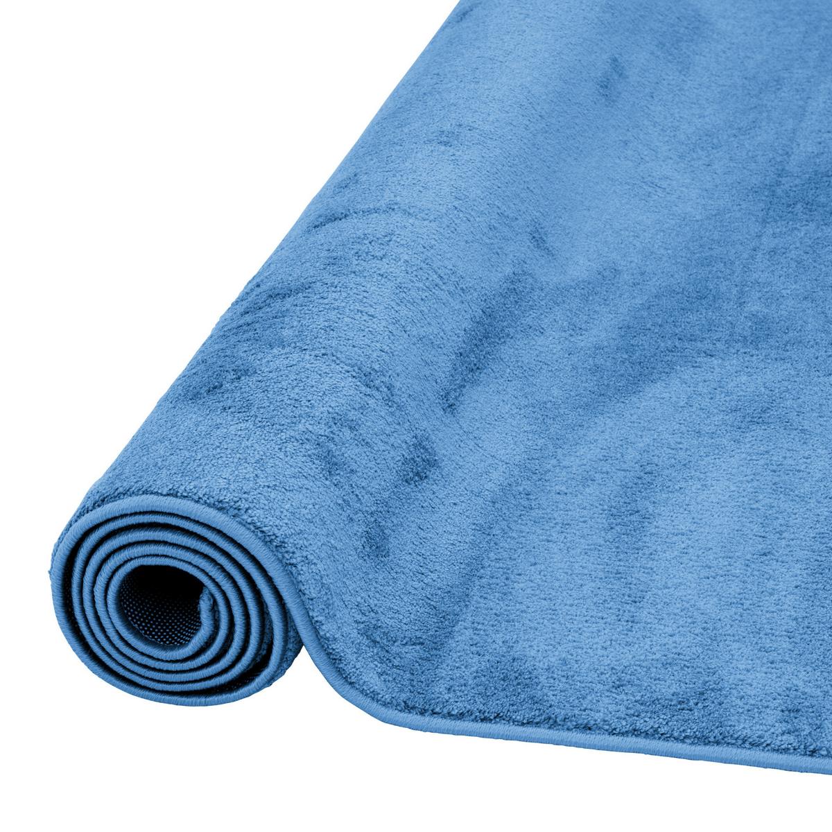 LUXUS SUPER SOFT HOCHFLOR LANGFLOR TEPPICH DELUXE - Blau, Textil (133/133cm) - Snapstyle