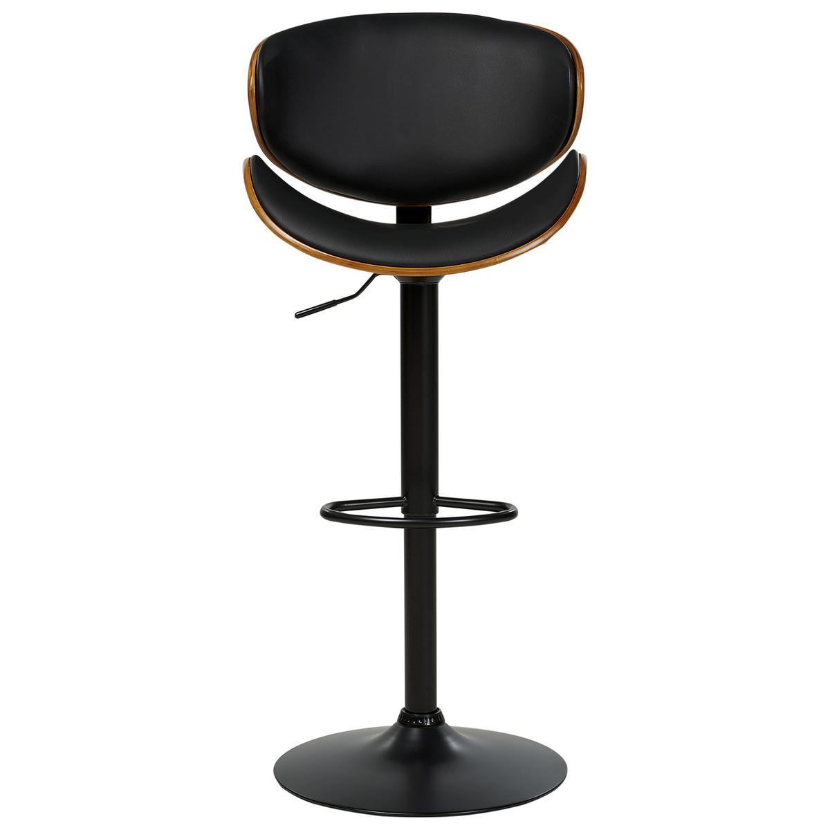 BARSTUHL 2er-Set Kunstleder drehbar SchwarzRotterdam II - Schwarz, Kunststoff (52/93/45cm) - Beliani
