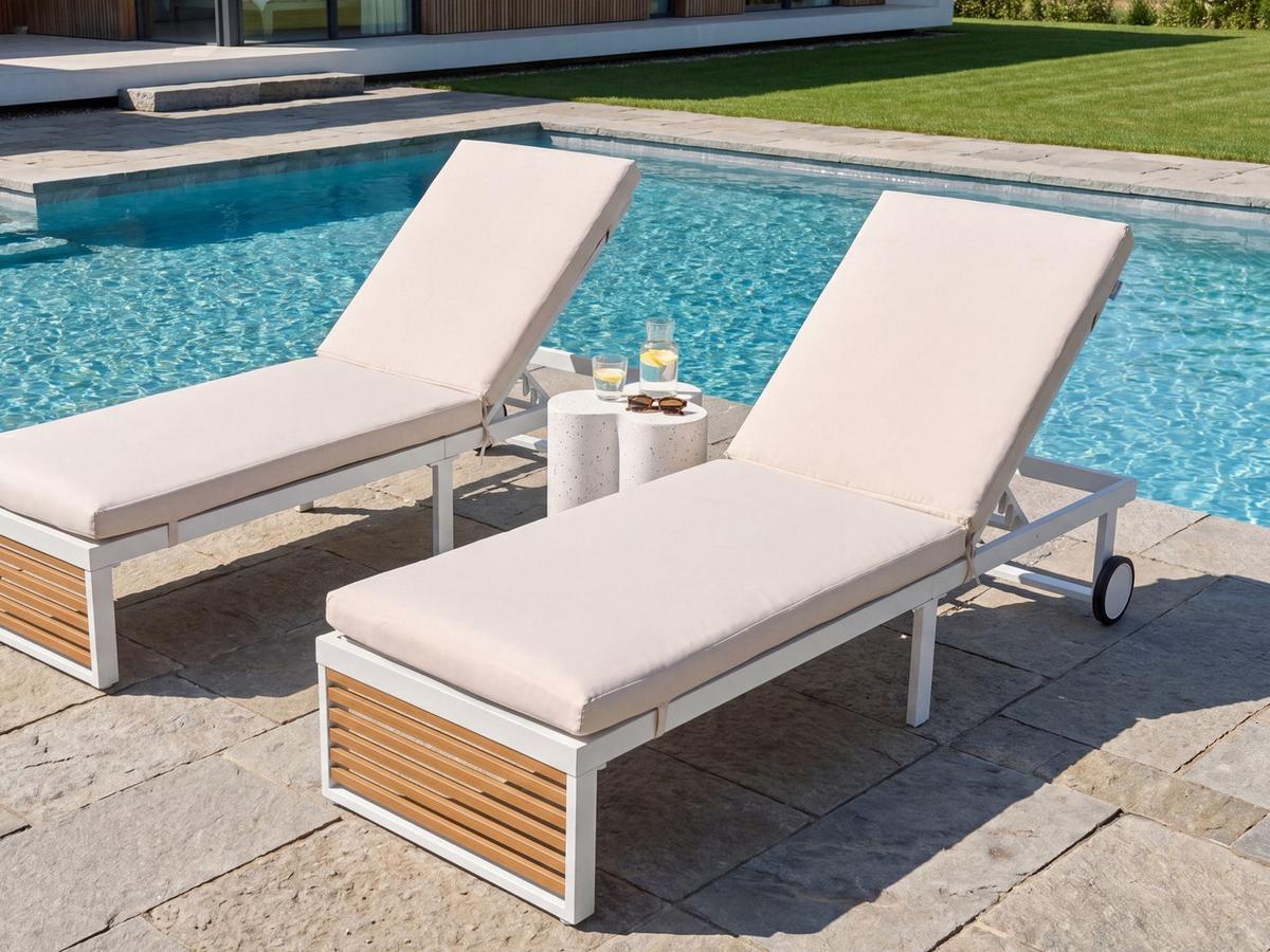 SONNENLIEGE mit Kissen Beige Verdello - Beige, Metall (190/42/60cm)