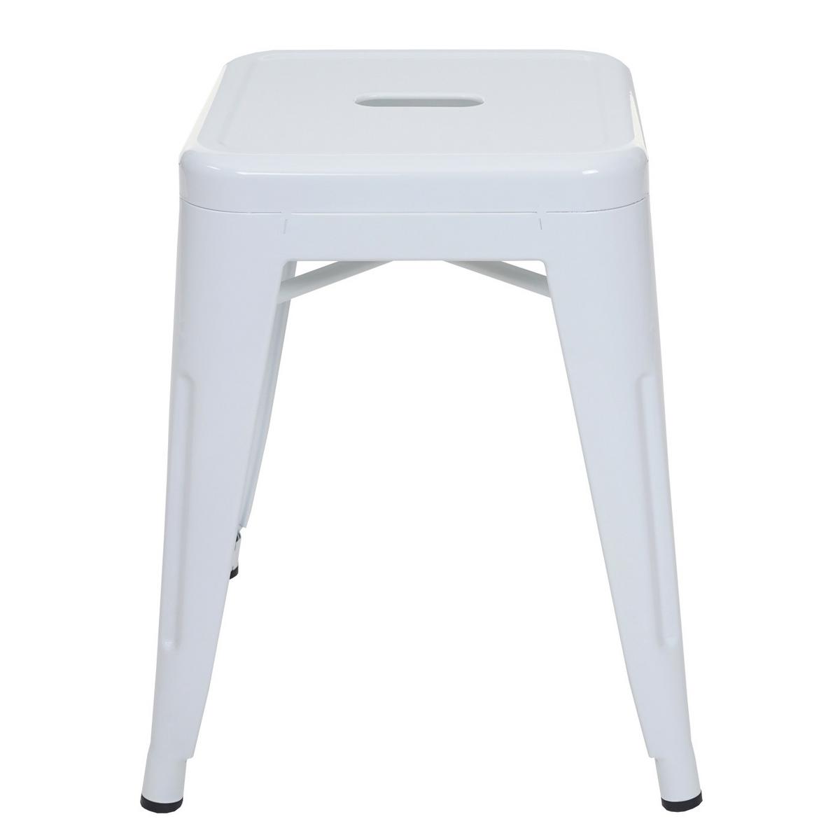 HOCKER Weiß 2er-Set - Weiß, Metall (39/46/39cm) - MCW