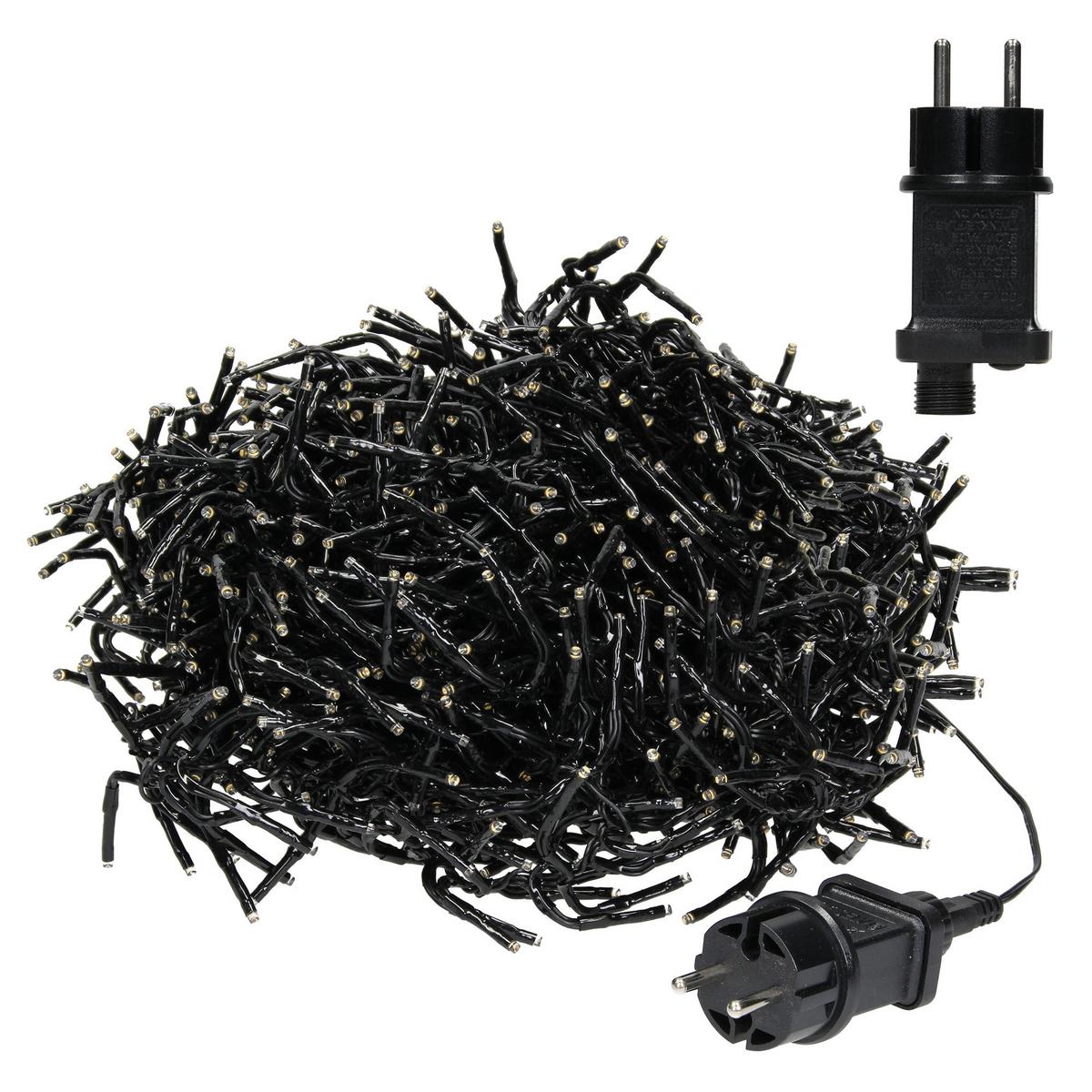 LED LICHTERKETTE Cluster Außen Innen 12,4 m Weihnachtsbeleuchtung 960 LED Warmweiß - Weiß, Kunststoff (1540cm) - ECD-Germany