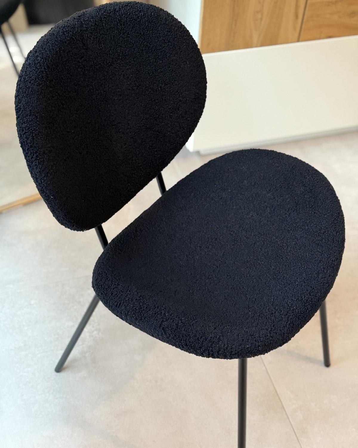 STUHL 2er-Set Kunstleder Schwarz Luana - Schwarz, Textil/Metall (50/80/52cm) - Beliani