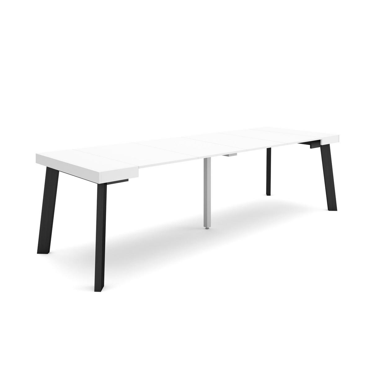 KONSOLENTISCH ausziehbar 58 bis 262cm, für 12 Gäste, weiß, 90/58/73cm - Weiß, Holzwerkstoff (90/262/73cm) - Skraut Home