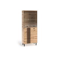 VITRINENSCHRANK ARTIANO 196 x 80 cm Eiche Artisan - Eiche Artisan, Holzwerkstoff (80/196/40cm) - MASSENO