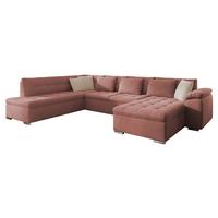 WOHNLANDSCHAFT Niko Bis, Seite: Rechts - Rosa, Holz/Textil (348/76/205cm) - MIRJAN24